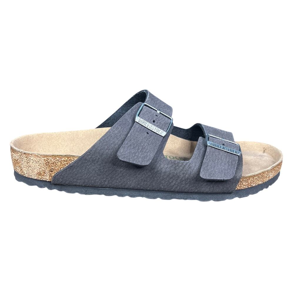 Birkenstock Men’s Arizona Vegan Sandals Stone Gray Two-Strap Slide Size 43 US 10